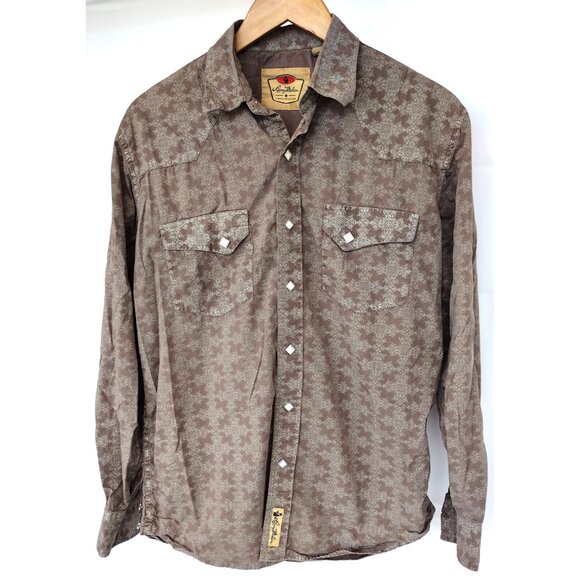 Larry Mahan Western Cowboy Collection Shirt Men's Medium Long Sleeve Pearl Snap - Picture 1 of 7